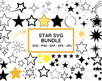 Star SVG Bundle: Weihnachten, Nacht, Shinning Star Designs (Digitale Dateien)
