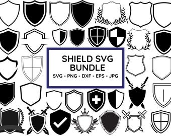 Shield SVG Bundle, Shield PNG Bundle, Shield Clipart, Shield SVG Cut Files for Cricut, Shield Silhouette, Badges Svg Png, Badge Svg