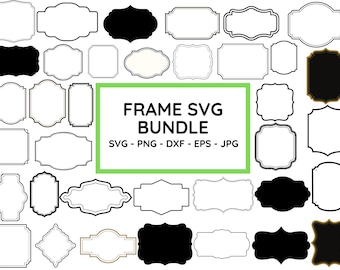Vintage Label Frame SVG Bundle: Cricut, Silhouette (Digital Download)