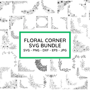 Corner svg Bundle, Corner svg, Floral corner svg files, Decorative Page Corner SVG, Corner Pattern Border Frames Svg, Instant Download