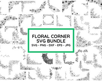 Floral Corner SVG Bundle: Decorative Border Frames (Digital Download)