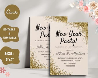 New Year's Eve Party Invitation: Editable Template