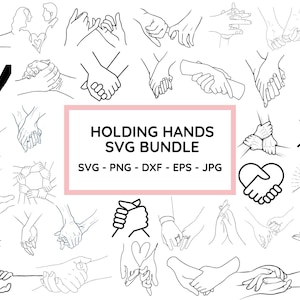 Holding Hands SVG, Pinky Hold, Love, SVG Cut File, Customize With Your Own Text, Add Names & Dates, Instant Download, Love Hands Design
