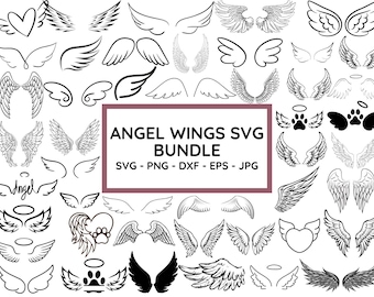 Angel Wings SVG Bundle: Clipart, Cut Files (Digital Download)
