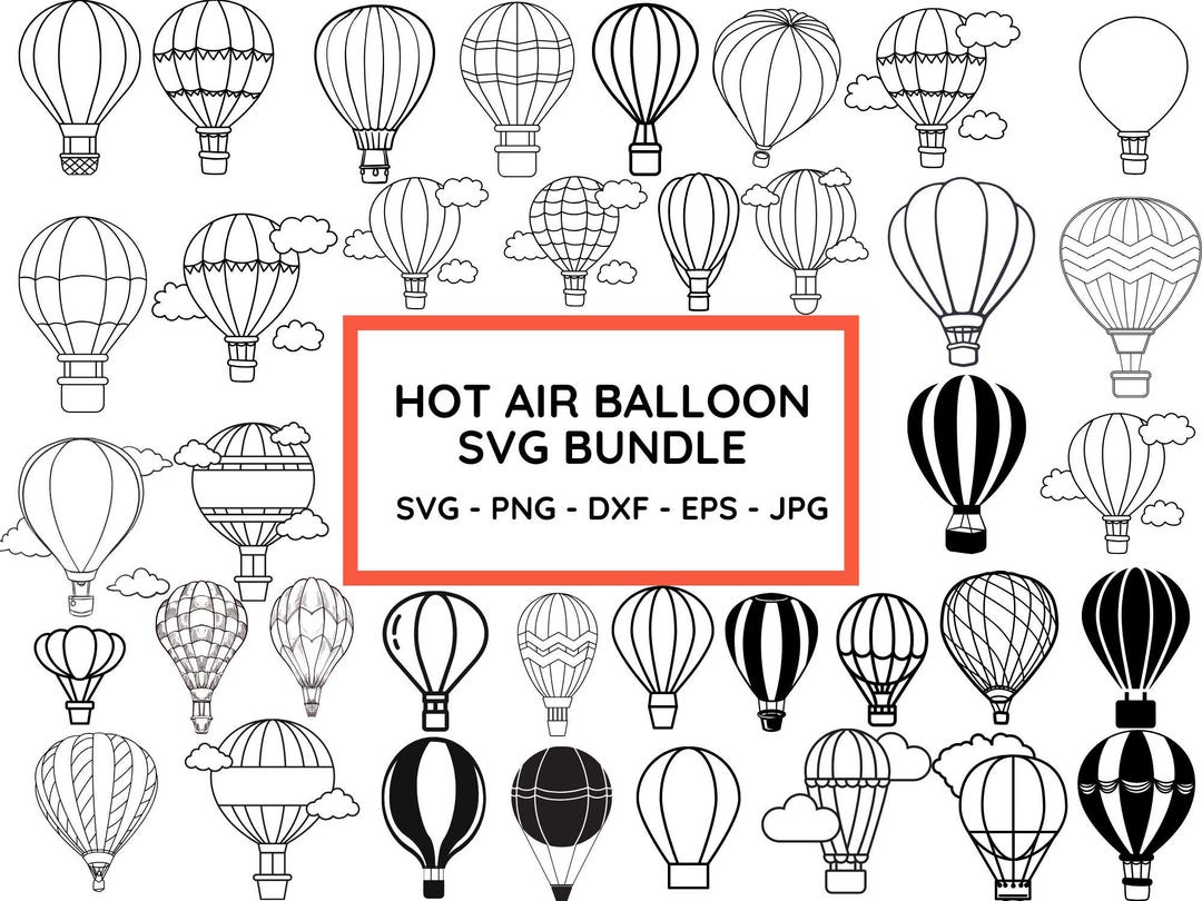 Hot Air Balloon SVG Bundle: Cricut Cut Files (digital Download) - Etsy