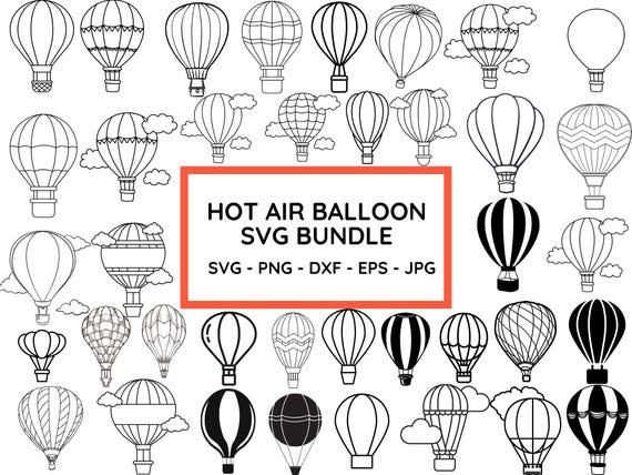 Hot Air Balloon SVG Bundle: Cricut Cut Files (Digital Download)