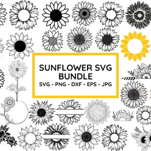 Zonnebloem SVG, zonnebloem Cricut, zonnebloem clipart, zonnebloem gesneden bestand, SVG-bestanden voor Cricut, zonnebloem silhouet, bloem Svg, Vector, png