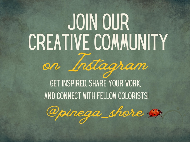 Slide inviting customers to join the Instagram community for inspiration, tips, and to share their colored works.