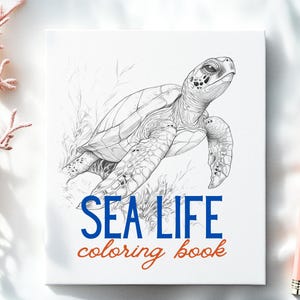 Sea Life Coloring Book | Hand-Drawn-Style Marine Art for Relaxation and Creativity | Digital Download