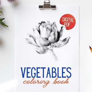 Gemüse-Malbuch: Handgezeichnete Kunst, Entspannung für Erwachsene (PDF Download)