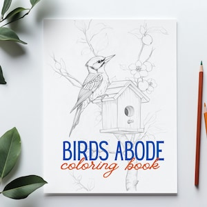 Birds Coloring Book: 8 Vintage Botanical Illustrations (Printable PDF File)
