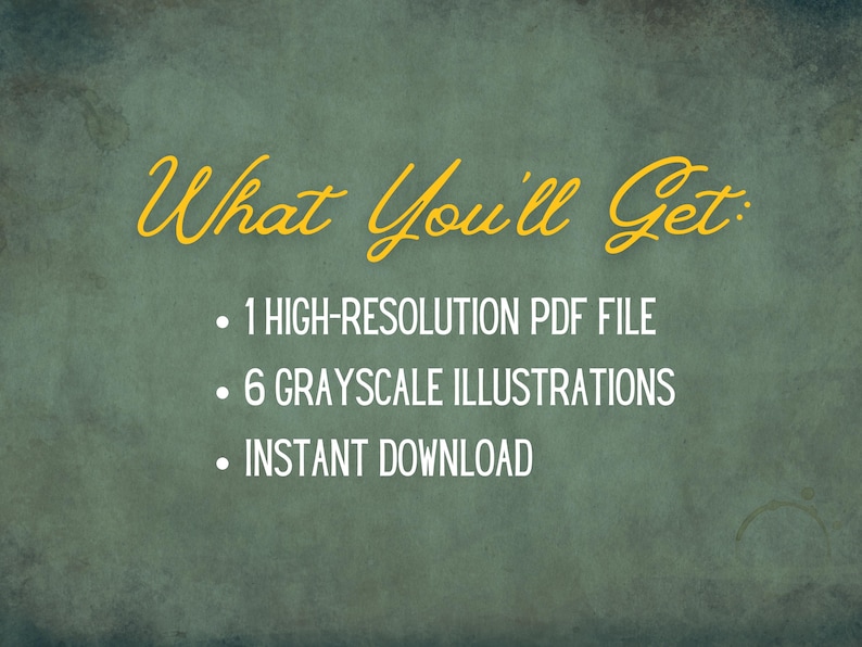 A summary slide listing benefits: instant download, unlimited prints, unique detailed designs, and tips for choosing materials.