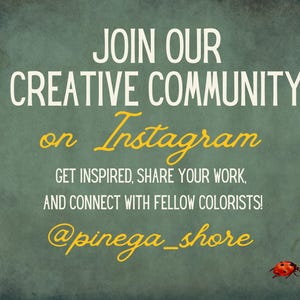 Slide inviting customers to join the Instagram community for inspiration, tips, and to share their colored works.