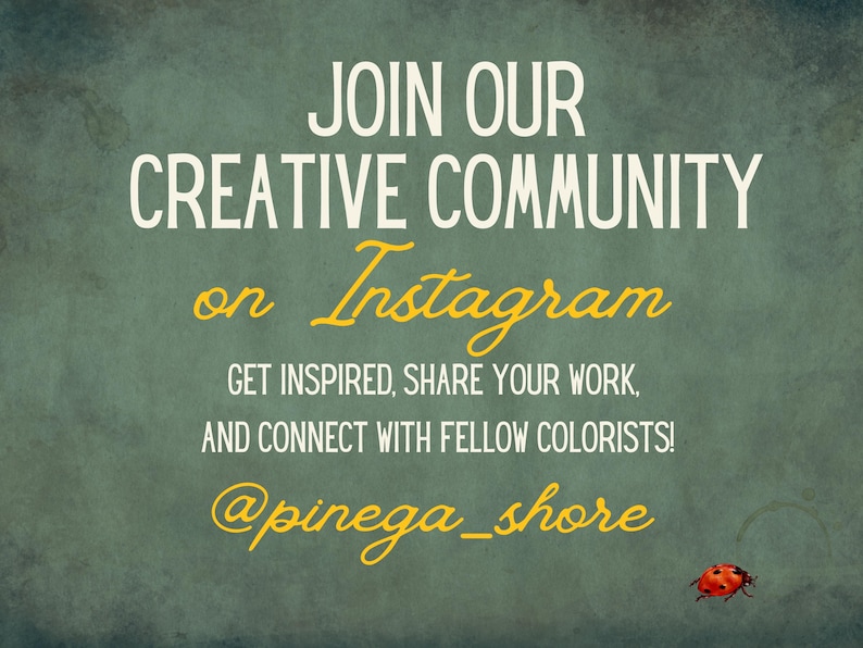 Slide inviting customers to join the Instagram community for inspiration, tips, and to share their colored works.