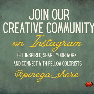 Slide inviting customers to join the Instagram community for inspiration, tips, and to share their colored works.