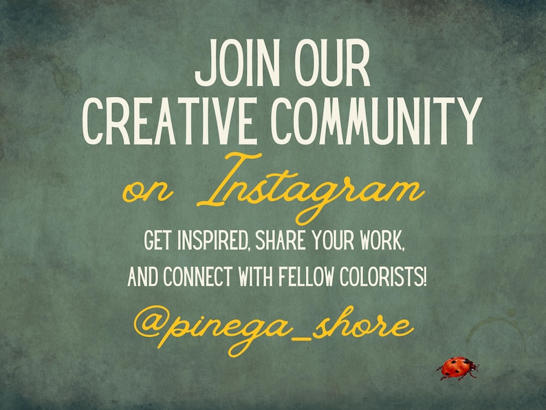 Slide inviting customers to join the Instagram community for inspiration, tips, and to share their colored works.