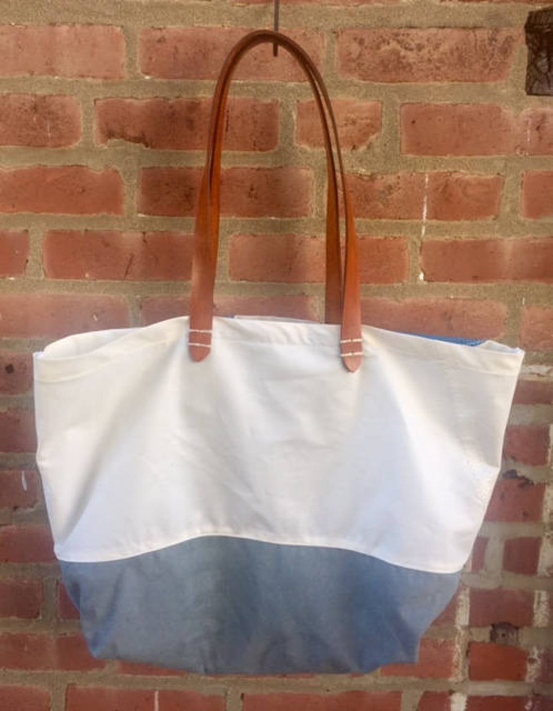 Sailcloth Beach Tote Recycled Sailcloth Tote Bag Nautical Etsy