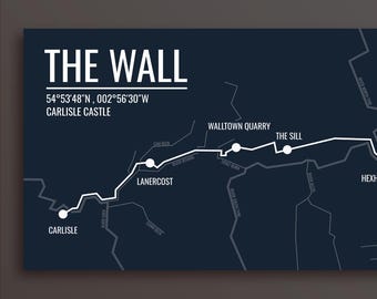 Plakat z trasą biegu The Wall. Prezent na ultramaraton. Spersonalizowany prezent dla biegaczy.