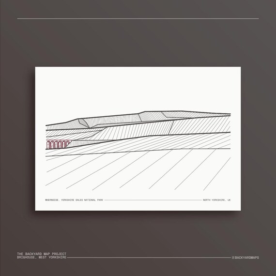 Whernside, Fell Top Monochrome Line-drawing of This