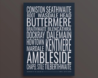 Plakat artystyczny Lakeland 100: Punkty kontrolne ultramaratonu, wyraziste kolory