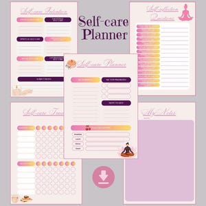 Self-Care Digital Planner: Wellness Tracker, Daily Schedule (PDF x2)