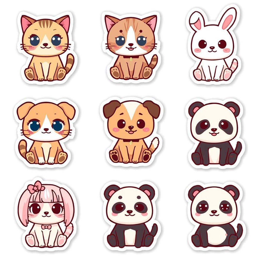 Cute Kawaii Animal Stickers | Printable Sticker Pack for Planners ...