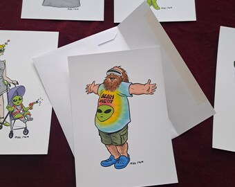 UFO Enthusiasts - set of 5 blank cards w/ envelopes
