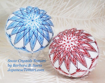 Pattern Snow Crystals Temari by Barbara B. Suess