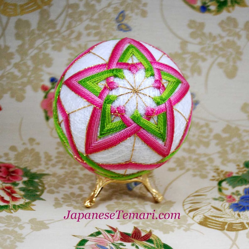 Temari pattern for sale Pink Christmas Cactus | Etsy