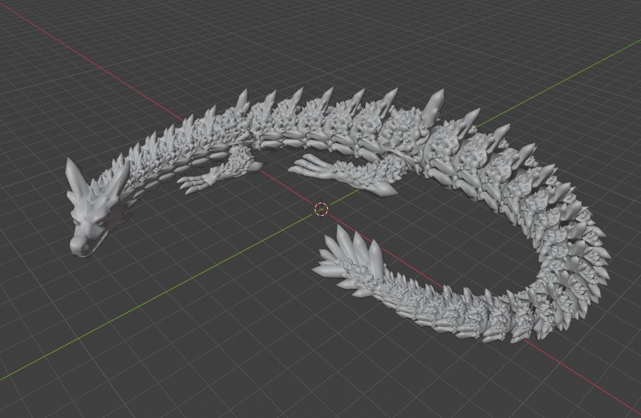 Articulated Crystal Dragon: Flexi 3D Print STL File - Etsy
