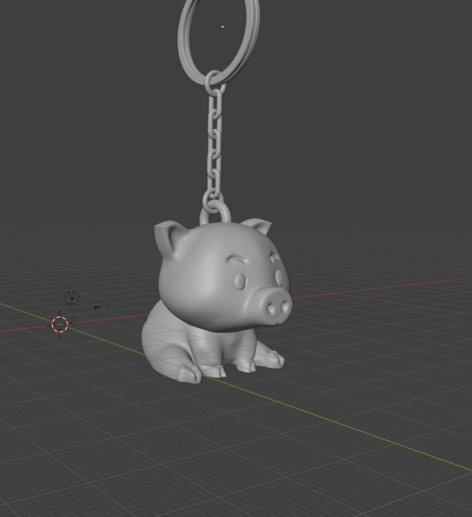 Piglet Keychain STL File: 3D Printing Baby Pig Charm (commercial ...