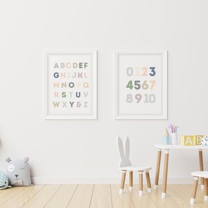 Alphabet Poster, Numbers Poster, Classroom, Homeschool, Learning, Alphabet, ABCs, Numbers, Counting, Educational Wall Art, Digital Download