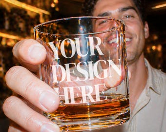 Whiskyglasmodell PSD + JPG | Redaktionell barscen | Nattliv Direkt flash (digital nedladdning)