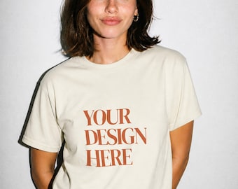 Natural Gildan 5000 Mockup | Flash Lifestyle Shirt Mockup PSD + JPG (Digital Download)