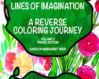 Reverse Coloring Book: Watercolor Backgrounds, Zen Doodle Art - Travel Edition