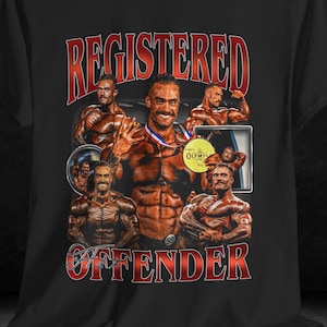 Bodybuilding T-Shirt, Fitness Motivation, Registered Defender Olympia Champion Gym Workout Top, Muscle Builder Gift, Athletic Training Appar