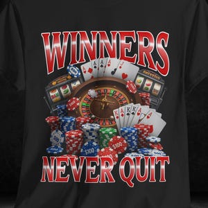 Gambling Casino T-Shirt, Poker Chips Roulette Vegas Winner Graphic Tee, Funny Gambling Gift, Lucky Player Apparel, Casino Night Shirt