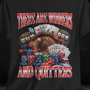 Gambling T-Shirt, Casino Winner Poker Chips Roulette Slots Game Night Funny Gift, Humor Novelty Gambler Tee