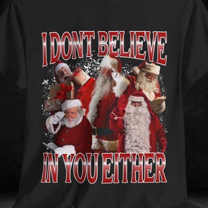 Santa Claus Christmas T-Shirt, Funny Holiday Tee, Multiple Santas Design, Xmas Gift, Festive Party Shirt, Ugly Christmas Sweater Alternative