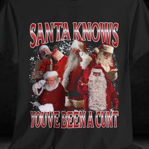 Santa Christmas T-Shirt, Funny Xmas Tee, Multiple Santa Meme Design, Holiday Humor Gift, Vintage Christmas Party Top, Festive Botleg Santa G