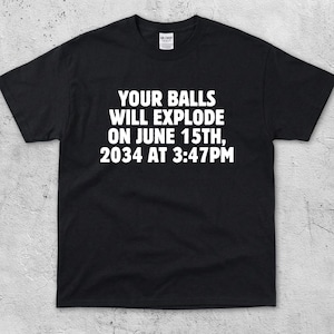 Unhinged Shirt Your Balls Will Explode Tee, Cursed T Shirt, Oddly Specific T Shirt, Gen Z Gift Tee, Funny Shock Humor Shirt