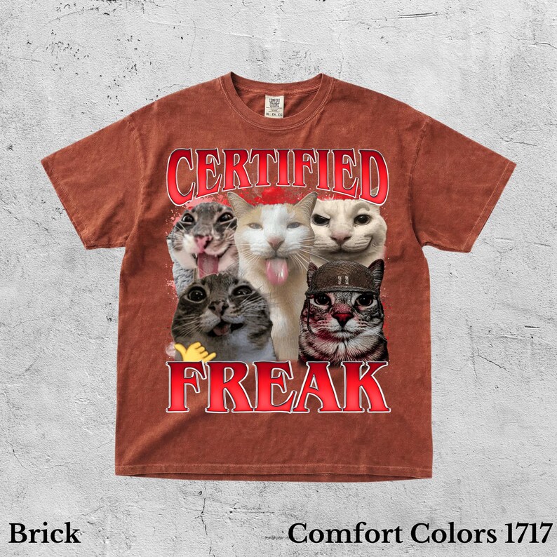 Certified Freak Funny Cat Meme T-shirt, Ironic Cats Shirt, Goofy Ahh ...