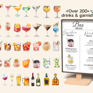 Elegant Signature Bar Menu Drink Sign | Printable Wedding Bar Menu Template | Editable Digital Bar Sign for Events & Parties