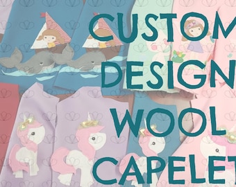 WOOL CAPELET - Viola Studio Capelet with Custom Theme Embellished Design