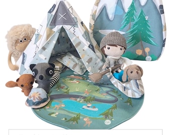 ADVENTURE BACKPACK - Travel Camping Playset with Pocket Studio Doll and Woodlands Friends