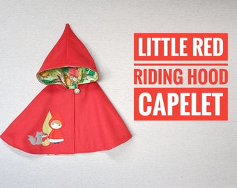 WOOL CAPELET - Red Riding Hood Cape, Made to Order, Children Outfit, Costume, Pretend, Jacket