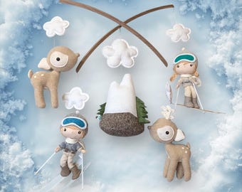 MOUNTAIN SKIERS - Nursery Mobile
