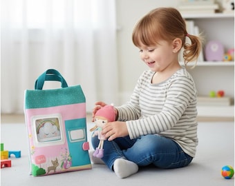 PLAYHOUSE TOTE - Travel Playset with Pocket Studio Doll and Friend