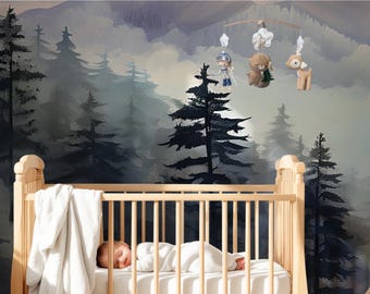 CUSTOM MOBILE - Mountain Skier Boy or Girl with Alpine Animals