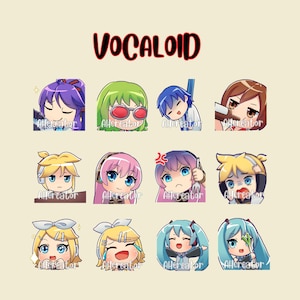 12 Animated Twitch Emote » &#39;&#39;Vocaloid&#39;&#39; » Emotes for Twitch | Anime Emotes, Funny Emotes, Cute Emotes, Meme Emotes | Instant Download